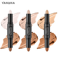 Stick de contour et de highlighter double embout, Stylo correcteur et de contour deux-en-un, Stick d'ombre naturel tridimensionnel