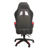 Chaise de bureau ergonomique pour adultes, en cuir véritable, noire et rouge, avec LED, de fabrication chinoise, pour le jeu sur ordinateur, en vente