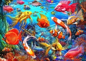 Nouvelle Arrivée <span class=keywords><strong>Peinture</strong></span> Diamant DIY Personnalisée avec Photo de Poisson Classique, Grandes Perles Rondes, pour <span class=keywords><strong>D</strong></span>écoration de Salon - Product Image 2