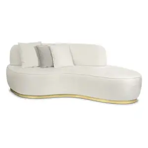 Modern Unique Design China Supplier Metal Velvet Tufted Sectional Sofa