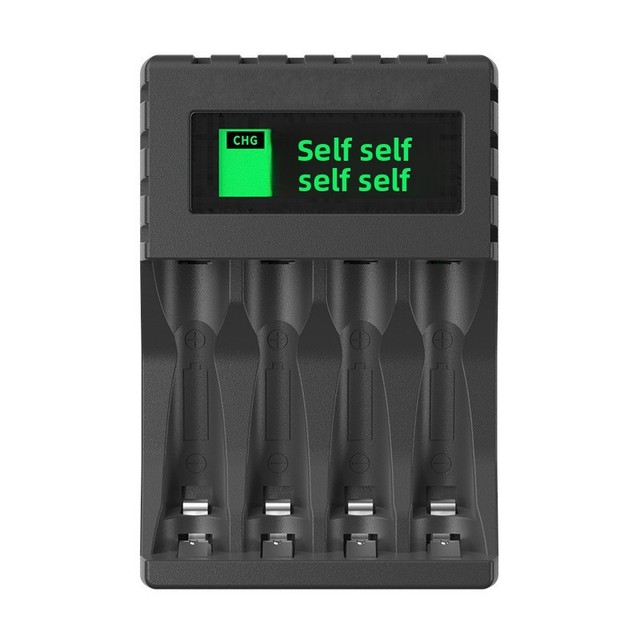 Four-Slot Smart Universal Fast Battery Charger with LCD Display for AA/AAA Batteries