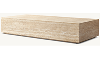 Table basse rectangulaire contemporaine de luxe de conception italienne en travertin naturel beige, meubles de salon