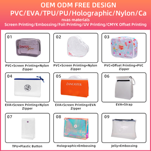 Trousse de Maquillage Transparente en PVC Brillant et Écologique pour Femme avec Fermeture Éclair, Motif Lettre et Design Trolley Mignon - Product Image 5