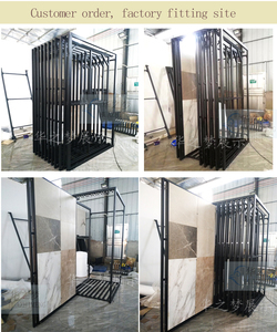 Tùy chỉnh kéo ra 122x244 PVC tấm đá cẩm thạch Giá showroom gạch đá nhân tạo Granite đá gạch hiển thị đứng cho UV PVC đá cẩm thạch - Product Image 5