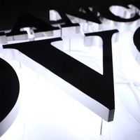 YIJIAO Enseigne en métal lumineuse à dos LED en gros Lettres de canal en métal pour magasin de détail