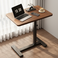 Table d'appoint en bois Sommibon pour salon, table de canapé, bureau de chambre, table de chevet mobile, bureau d'ordinateur pliable et réglable en hauteur avec roulettes