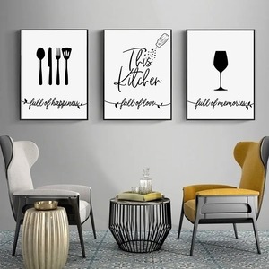 Moderne Simple Nordique Art Déco Impressions Sur Toile <span class=keywords><strong>Noir</strong></span> <span class=keywords><strong>Blanc</strong></span> Couteau Fourchette <span class=keywords><strong>Affiche</strong></span> pour <span class=keywords><strong>Cuisine</strong></span> Maison Mur Décoratif Art Nature Morte - Product Image 2