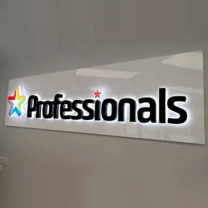 Custom 3D Backlit Metal Sign Outdoor Business Sign 3D Backlit Logo Acrylic Business Letter Business Logo