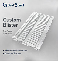 Empaque de Blíster ESD de Plástico PET Reciclable Personalizado para Electrónica de Consumo, Bandejas Apilables Antiestáticas para PCB con Tapa Transparente