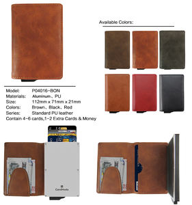 Portefeuille Pop-up Fin, Porte-Monnaie, Porte-Cartes d'Identité et de Crédit, Portefeuille RFID, Portefeuille en Cuir et Nylon pour Aluminium - Product Image 4