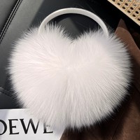 Nouveaux cache-oreilles d'hiver en vraie fourrure de renard pour femmes, cache-oreilles réglables en fourrure de renard naturelle, cache-oreilles en peluche véritable, cache-oreilles d'extérieur en fourrure unie