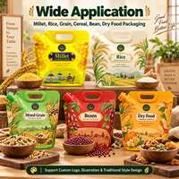 Pochette à bec verseur personnalisée avec poignée pour l'emballage de riz, céréales et millet, qualité alimentaire OEM
