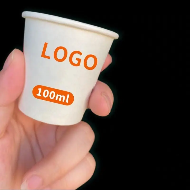 โลโก้การพิมพ์ที่กําหนดเอง 3oz / 6oz / 7oz / 9oz / 12oz / 16oz ถ้วยกระดาษทิ้งเป็นมิตรกับสิ่งแวดล้อมเครื่องดื่มถ้วยกาแฟกระดาษ