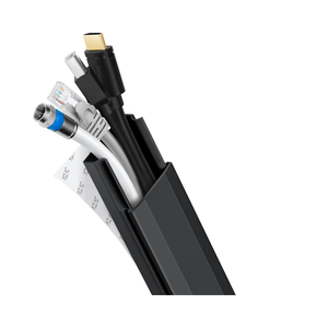 Couvercle de cordon en caoutchouc PVC de 157 pouces 15 pièces Kit de connecteurs 4 câbles <span class=keywords><strong>TV</strong></span> Raceway gestion du cordon fendu anti-cernes conduits de câblage - Product Image 4