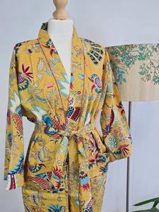 Vêtements pour femmes à la mode robe robe indienne faite à la main Farida Kahlo caftan long coton caftan couvrir vêtements de nuit caftan femmes Clothin - Product Image 4