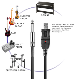 NAOMI 3M <span class=keywords><strong>guitarra</strong></span> <span class=keywords><strong>a</strong></span> <span class=keywords><strong>PC</strong></span> <span class=keywords><strong>Cable</strong></span> de grabación USB adaptador de plomo convertidor interfaz de conexión 6,5mm - Product Image 6