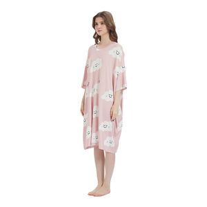 Camicia da <span class=keywords><strong>notte</strong></span> estiva di bambù di grandi dimensioni comoda pigiama da donna per dormire abito da <span class=keywords><strong>notte</strong></span> oversize - Product Image 2