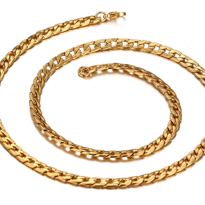 Base En Acier Inoxydable Punk Collier pour Hommes Femmes Cubain Lien Chaîne Sautoirs Vintage Noir Ton Or En Métal Solide
