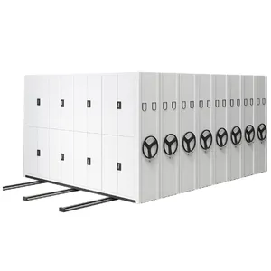 Gabinete de sistema de estantería móvil compacto de archivo de metal para estantes de almacenamiento de archivos inteligentes de hospital de Banco mecánico