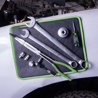 Nouveau produit transfrontalier : Ensemble de 3 tapis magnétiques pour outils de réparation automobile – Tapis en cuir noir/vert à fixation magnétique – Article le plus vendu