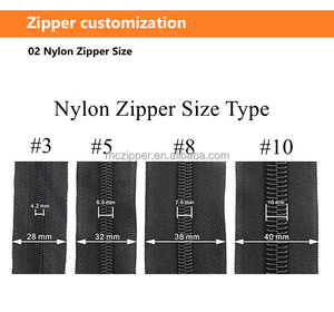 Ruban de fermeture éclair en <span class=keywords><strong>nylon</strong></span> au mètre Cremallera # 3 # 5 # 7 Bobines de fermetures éclair continues en <span class=keywords><strong>nylon</strong></span> tressé noir/blanc - Product Image 3