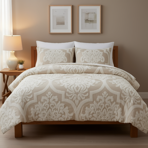 ชุดผ้าห่มนวมลายดอกไม้ 3 ชิ้น ผ้าฝ้ายเชนิลล์ลายดามัสก์ สำหรับตกแต่งบ้าน - Product Image 2