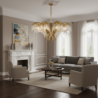 Lustre suspendu en cuivre massif français, grand modèle, hauteur réglable, style postmoderne, luxe, cristal, LED, carré, lampe suspendue