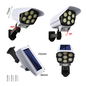 รีโมทคอนโทรล ไฟ LED สว่างสดใสติดผนัง กล้องวงจรปิดไร้สายจำลองเซ็นเซอร์พลังงานแสงอาทิตย์ สำหรับสวน ถนน ติดตั้งง่าย - Product Image 5