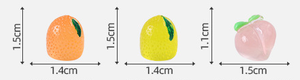 DIY dibujos animados pequeña naranja Morera uva mangostán caqui <span class=keywords><strong>kiwi</strong></span> limón luminoso brillante gran fruta resina 3D encanto bolsa ciega - Product Image 5