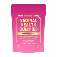 Rosebest Vente en gros de gommes probiotiques à la saveur naturelle d'ananas pour femmes, complément alimentaire pour la santé de la flore vaginale et le contrôle des odeurs