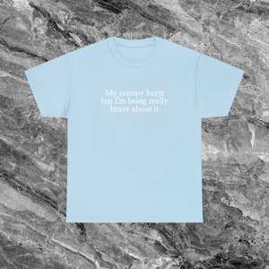 T-shirt « Mon ventre fait mal » – T-shirt drôle pour les survivants de maux de ventre, cadeau ironique et sarcastique, t-shirt humoristique - Product Image 1