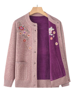 Suéter de punto cálido para mamá, cárdigans cálidos para mujer, tallas grandes, camisa de fondo, suéter de abuela, abrigo, suéter de gran tamaño, cárdigan - Product Image 5