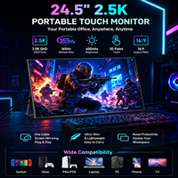 Ekstensi Layar Laptop Kedua 2.5K 165Hz Monitor Portabel Sentuh 100%sRGB 400cd/m² Jack Audio 3.5mm Plug&Play