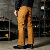 Jean de travail pour charpentier homme, coupe droite décontractée, en coton duck, avec poches porte-outils, durable et confortable