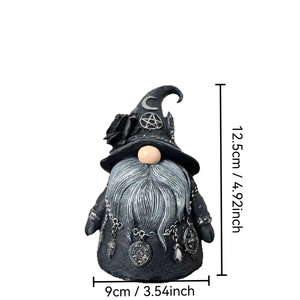 Statuina Gnomo Gotico in Resina Fatto a Mano Statua da Scrivania Decorazione Casa Ufficio Regalo Halloween Natale - Product Image 2