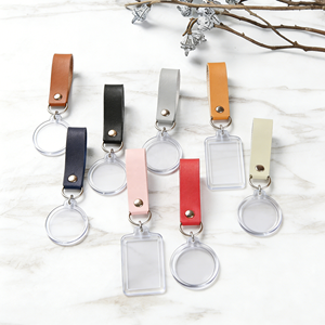 <span class=keywords><strong>Llavero</strong></span> de Cuero PU <span class=keywords><strong>Personalizado</strong></span> de Estilo Nuevo <span class=keywords><strong>con</strong></span> Varias Formas y Marco Transparente para Fotos - Product Image 2