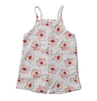 Combinaison rétro en gaufre pour petite fille, bretelles spaghetti, imprimé floral, tenue décontractée pour les vacances d'été, vêtements de plage mignons pour enfants