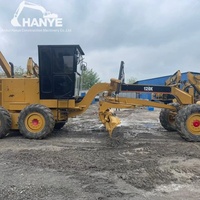 Niveleuse à moteur CAT 120K d'occasion, lame de 3,7 m, poids opérationnel de 14,34 tonnes, moteur Cat C7 d'origine, travaux de nivellement routier, construction de routes