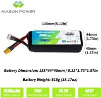 Batterie LiPo HV 4S 7500mAh 15.2V à décharge rapide 90C, légère, pour Freestyle et Drone Soccer de 5 à 7 pouces - Meilleures ventes