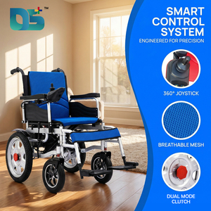 Fauteuil roulant pliant manuel et électrique double usage avec pneus en caoutchouc de 16 pouces pour adultes, personnes âgées et handicapées, adapté à l'usine, à l'hôpital et à la maison - Product Image 2