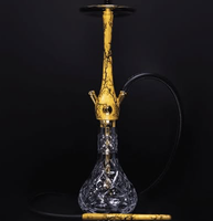 Chicha en bois classique 24 carats en or, chicha de luxe, chicha portable tendance, tabac à fumer, chicha en bois colorée, en stock