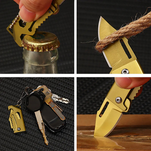 Cuchillo Plegable Multifuncional de Acero Inoxidable HL 3Cr13 con Llavero, Diseño Mini para Camping - Personalizable OEM/ODM - Product Image 4