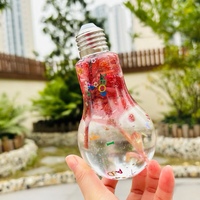 Bocaux d'ampoule avec logo personnalisé Bocaux à bonbons en plastique transparent Vase à ampoule Ornements de Noël Conteneurs de stockage d'ampoule avec couvercles