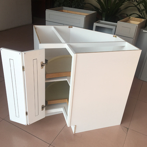 90 תואר פתוח דלת פינת מטבח ארון עם פטיפון מגש סובב אחסון תוצרת סין מוצק עץ בסיס ארונות 1 סט מודרני - Product Image 3