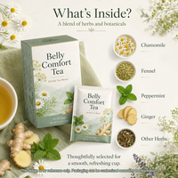 Infusion Herbal Après-Repas pour le Confort Abdominal : Mélange Apaisant Camomille, Fenouil, Menthe Poivrée, Gingembre pour Adultes