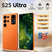 Smartphone S25 Ultra 5G Android 15 Écran arrière 7,3 pouces 16 Go de RAM 1 To de ROM Appareil photo 108 MP Selfie 72 MP Batterie 8800 mAh