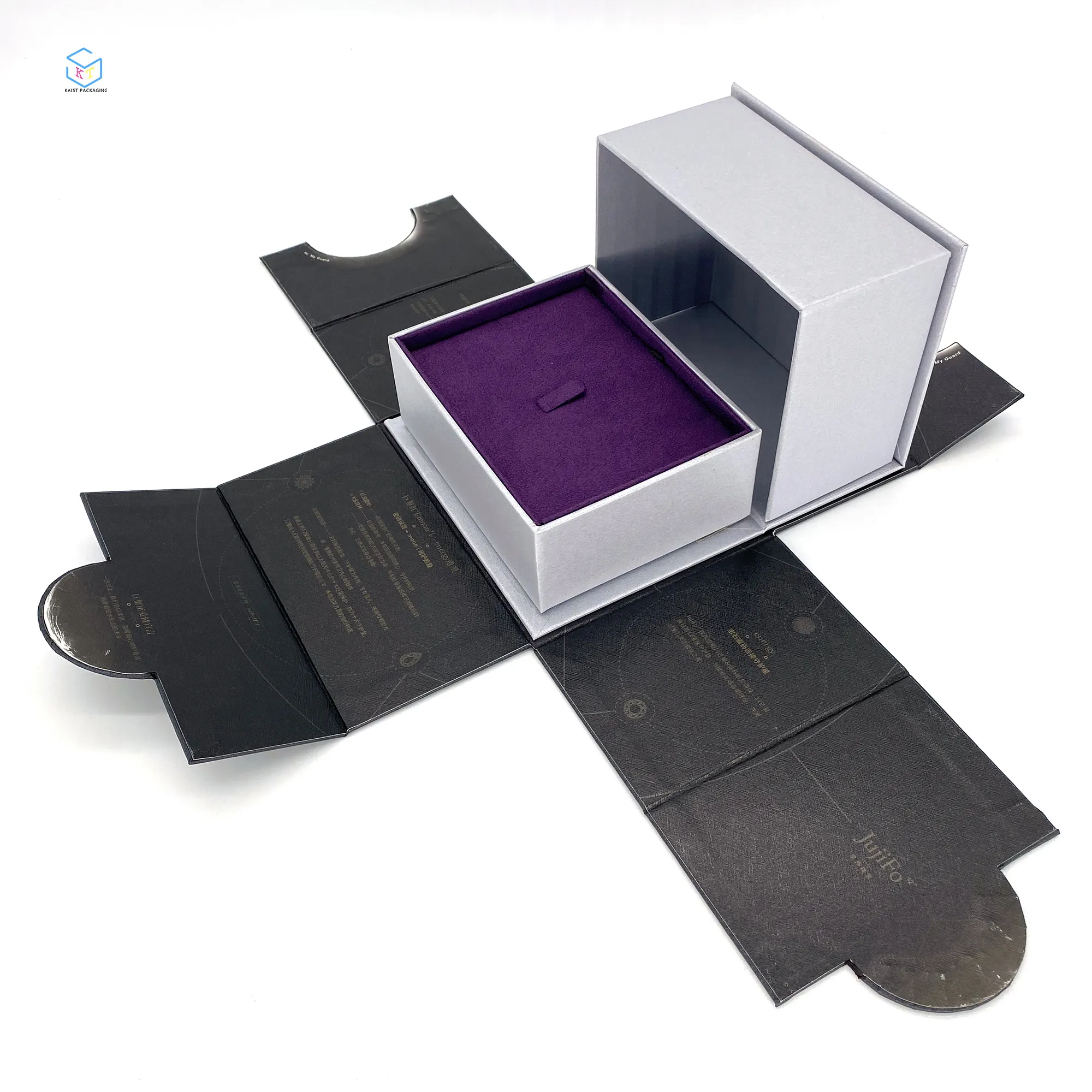 Hochwertige Papp papier magnetische einzigartige Verpackungs boxen Schmuck mit Logo
