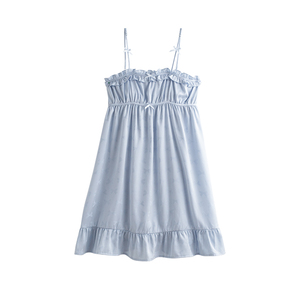 Vendita Diretta del Commerciante: <span class=keywords><strong>Camicia</strong></span> <span class=keywords><strong>da</strong></span> <span class=keywords><strong>Notte</strong></span> Sexy per Ragazze, Stagione Primavera-Autunno, 100% Poliestere Satinato Traspirante, Scollo a V, Stile Carino - Product Image 3