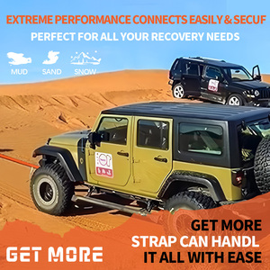 Cinghia di traino per recupero resistente da 35,000 libbre per Tree Saver per verricello da <span class=keywords><strong>3</strong></span> "X 10 piedi corda di traino verde con triplo anello rinforzato - Product Image 5