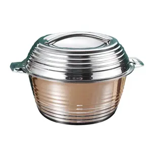 Marmite de cuisine à double paroi de haute qualité minimaliste 2L + 3L + 4L + 5L 4 pièces ensemble chauffe-plats isolés de cuisine en acier inoxydable